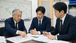施設警備会社のM&Aで警備配置表と教育記録を確認する関係者