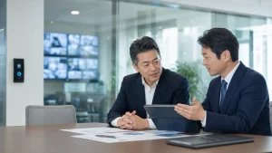 東京都の警備会社M&Aで契約・人員・許認可を確認する相談風景